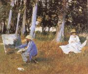 John Singer Sargent Claude Monet Painting at the Edge of a wood oil painting